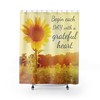 Grateful Heart Sunflower Shower Curtain for Positive Bathroom Decor