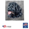 Gray Bathroom Shower Curtain with a Newfoundland Dog Portrait Art