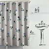Gray Blue Green Floral Brand Pack Shower Curtain, Chic Bathroom Decor with Garden Flower Print 
