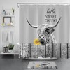 Gray Cow and Sunflower West Country Shower Curtain for a Rustic and Cozy Vibe