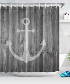 Gray Elephant Balancing Ball Waterproof Shower Curtain Cute Animal Bathroom Decoration
