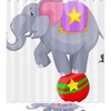 Gray Elephant Walking In Forest At Night Shower Curtain Animal Print Bathroom Curtain With Nature Theme 