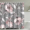 Gray Floral Rose Shower Curtain, Waterproof And Washable For Easy Maintenance