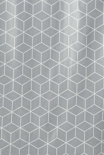 Gray Geometric Beldray Shower Curtain With Stylish Bathroom Accessory - Image 2