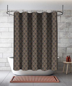 Gray Geometric Flowers Feather Bathroom Shower Curtain For Modern Bathroom