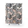 Gray Ombre Minimalist Floral Shower Curtain For Chic Bathroom
