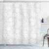 Gray Retro Shower Curtain With Geometric Circles For Bathroom