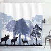 Gray Wild Forest Animals Moose Shower Curtain for Bathroom