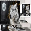 Gray Wolf Shower Curtain For Bathroom Decor 