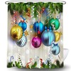 Gray and White Snowflake Print Shower Curtain