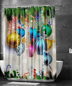Gray and White Snowflake Print Shower Curtain