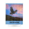Great Horned Owl Flying Polyester Shower Curtain for a Nature Lover's Bathroom Decor
