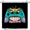 Great Kids Bathroom Decor Idea With Funny Video Game Shower Curtain, Featuring Game Over Print And Waterproof Fabric 