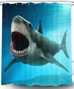 Great White Shark Bathroom Curtain