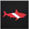 Great White Shark Diving Fabric Shower Curtain For Bathroom Hotel