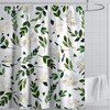Green And White Spring Botanical Plant Eucalyptus Leaf Shower Curtain For Nature Inspired Bathroom Decor