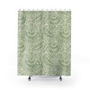 Green Art Nouveau Larkspur Shower Curtain, William Morris Inspired Botanical Bathroom Decor 