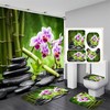 Green Bamboo Leaves Fabric Shower Curtain