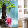 Green Bamboo Leaves Print Shower Curtain
