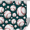 Green Baseball Shower Curtain With Unique Design