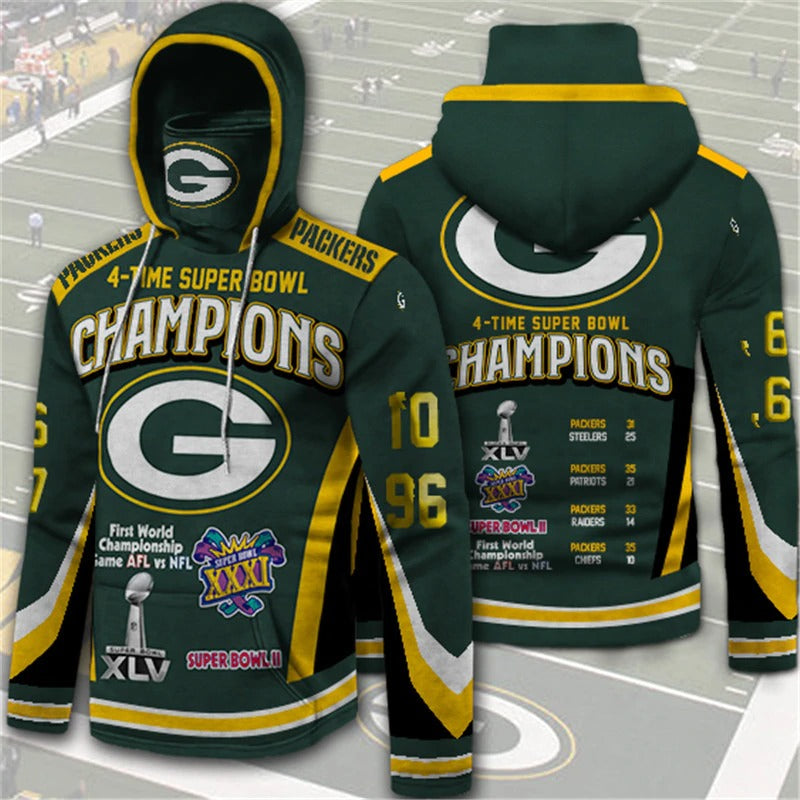 Green Bay Packers 3D All Over Print Hoodie For Fans - 4 Times Super Bowl Champions