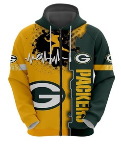 Green Bay Packers 3D All Over Print Zip Hoodie For Nfl Fans With Custom Design