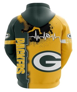 Green Bay Packers 3D All Over Print Zip Hoodie For Nfl Fans With Custom Design