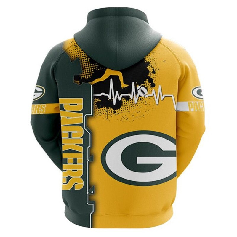 Green Bay Packers 3D All Over Print Zip Hoodie For Nfl Fans With Custom Design