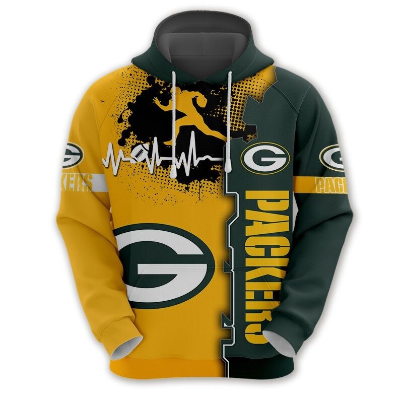 Green Bay Packers 3D All Over Print Zip Hoodie For Nfl Fans With Custom Design