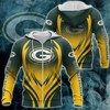 Green Bay Packers 3D Print Zipper Hoodie With All Over Print, Perfect For Fans