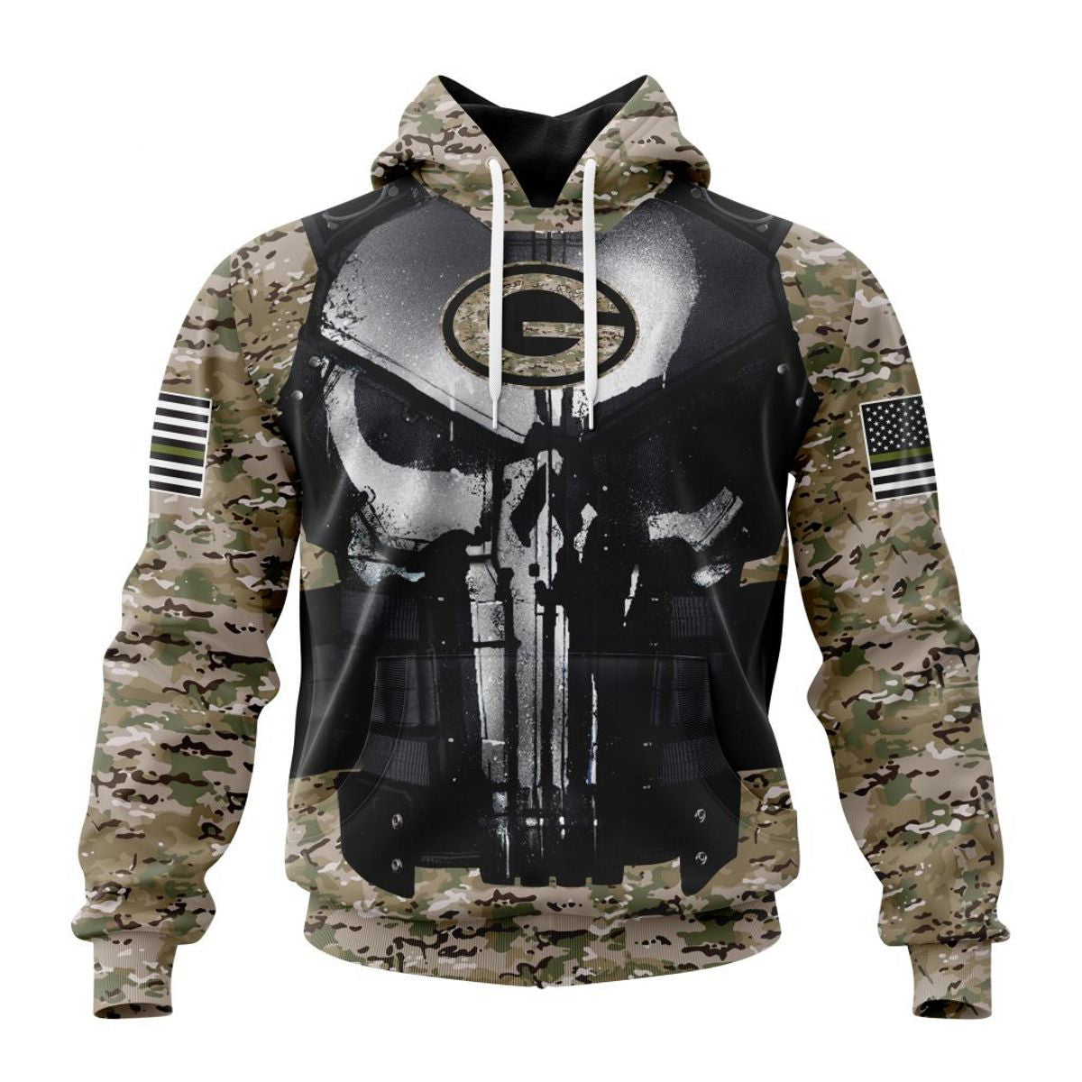 Green Bay Packers Camo Hoodie With Custom Name & Number, Perfect Gift For Fans