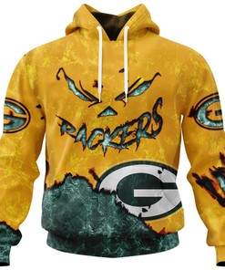 Green Bay Packers Hoodie All Over Print 3D Devil Eyes Gift For Fans