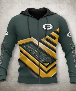 Green Bay Packers No 1 3D All Over Print Zip Up Hoodie, Ideal Gift For Fans