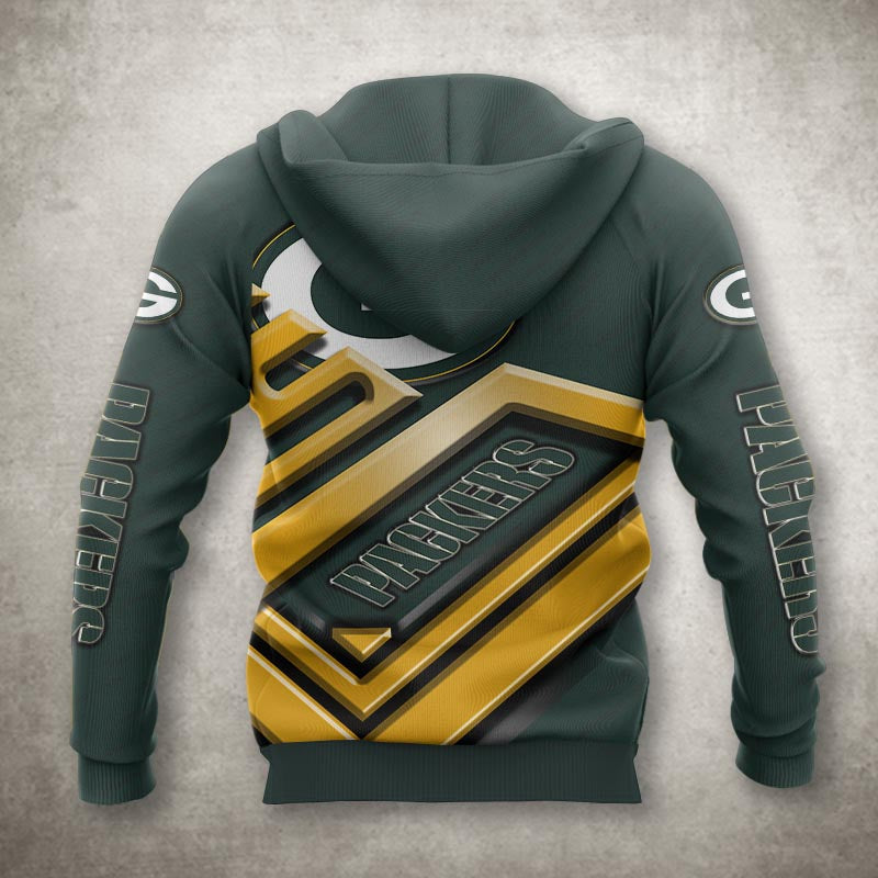 Green Bay Packers No 1 3D All Over Print Zip Up Hoodie, Ideal Gift For Fans