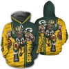 Green Bay Packers No 1 All Over Print 3D Hoodie For Fans