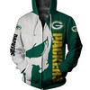 Green Bay Packers Skull 3D All Over Print Zip Up Hoodie For Men