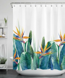 Green Bear Waterproof Shower Curtain For Nature-Themed Bathrooms