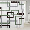 Green Brown Grey Striped Geometric Square Shower Curtain For Modern Bathroom Decor