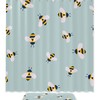 Green Cartoon Bees Shower Curtain With Waterproof Fabric For A Natural Look
