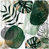Green Chic Abstract Shower Curtain With Tropical Leaf Prints For A Modern Bathroom