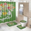 Green Chinoiserie Style Vintage Monkeys with Flowers Print Shower Curtain, Bring Nature to Your Bathroom