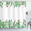 Green Coral Lavender Tender Blossoms And Barren Heath Mexico Style Romantic Natural Vegetation Shower Curtain