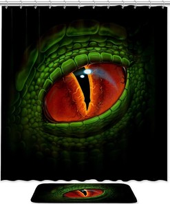Green Dinosaur Shower Curtain With Waterproof Fabric For A Durable And Effective Bathroom Decor