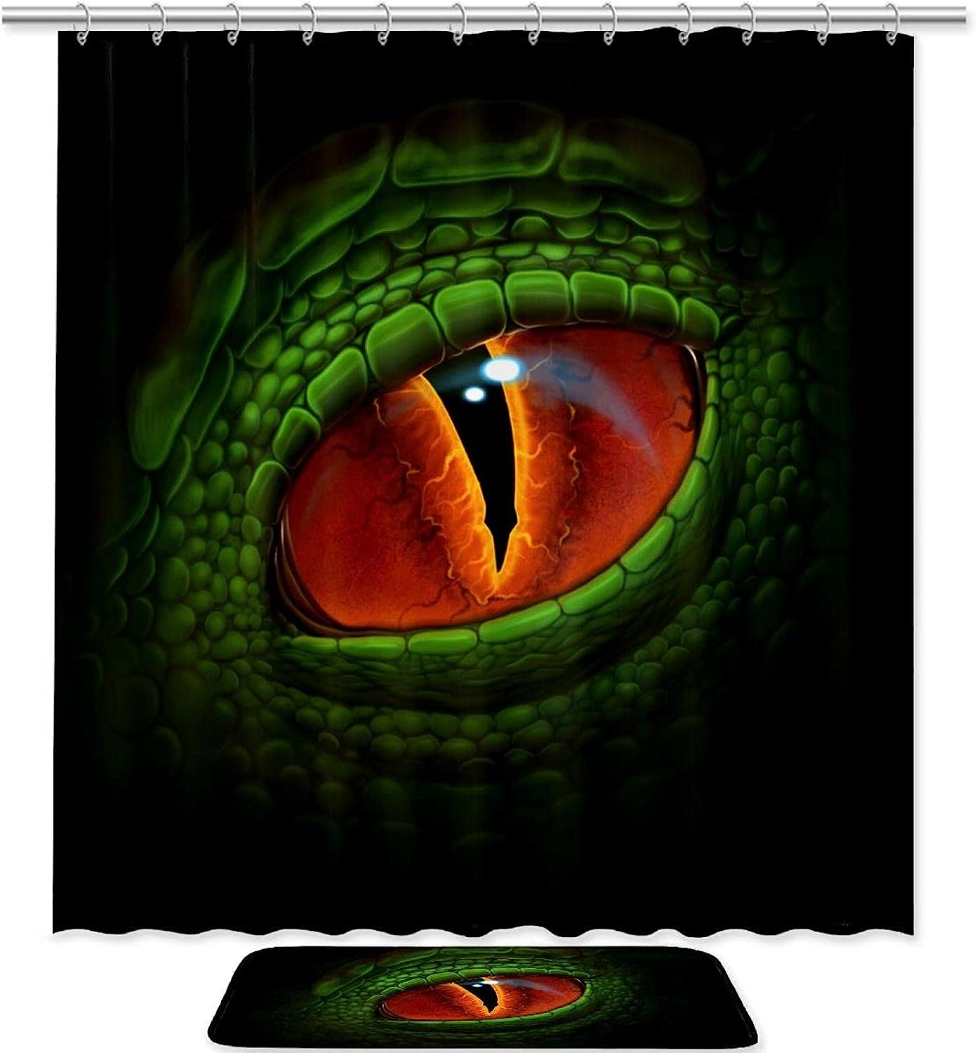 Green Dinosaur Shower Curtain With Waterproof Fabric For A Durable And Effective Bathroom Decor