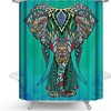 Green Elephant Shower Curtain for Wildlife Lovers with a Premium Print