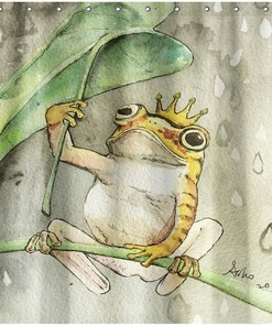 Green Frog King Shower Curtain - Unique Bathroom Decoration