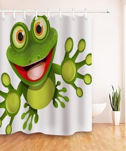 Green Frog Shower Curtain for Bathroom Decor