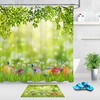 Green Grass And Wild Flowers Easter Eggs Shower Curtain For Bathroom Decor