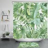 Green Jungle Banana Palm Leaf Shower Curtain 