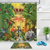 Green Jungle Leaf Polyester Curtain